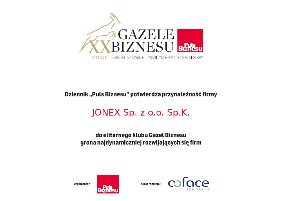 Business Gazelles - JONEX recognition